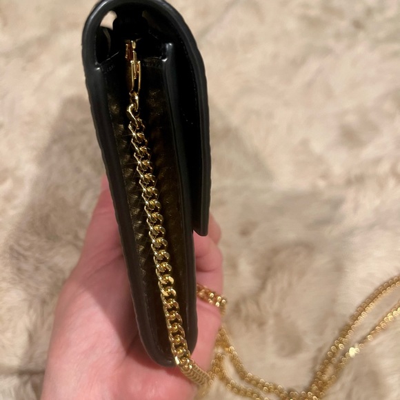 YSL Uptown Croc Embossed Leather Chain Wallet - Picture 3 of 8